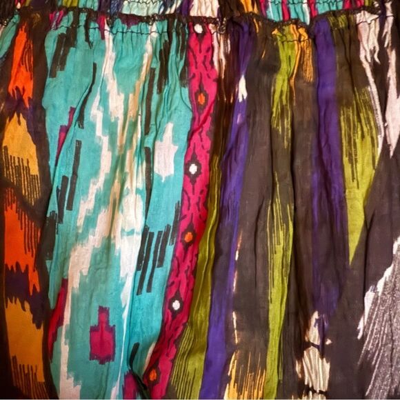 Chaudry KC NEW Bohemian Multicolor Crinkle Maxi Skirt Size Small - Picture 6 of 6